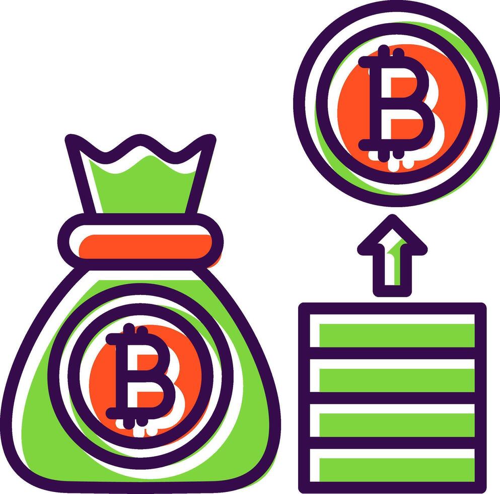 Bitcoin filled Design Icon vector