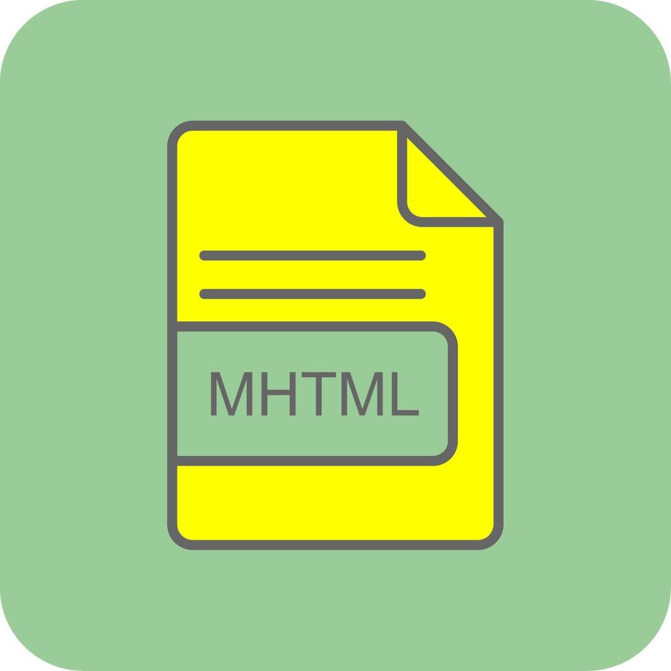 MHTML File Format Filled Yellow Icon vector