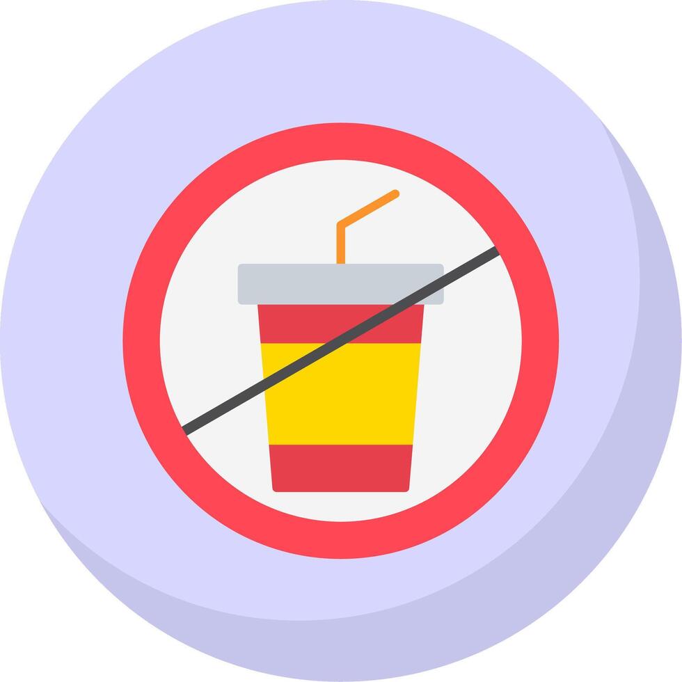 No Drink Flat Bubble Icon vector