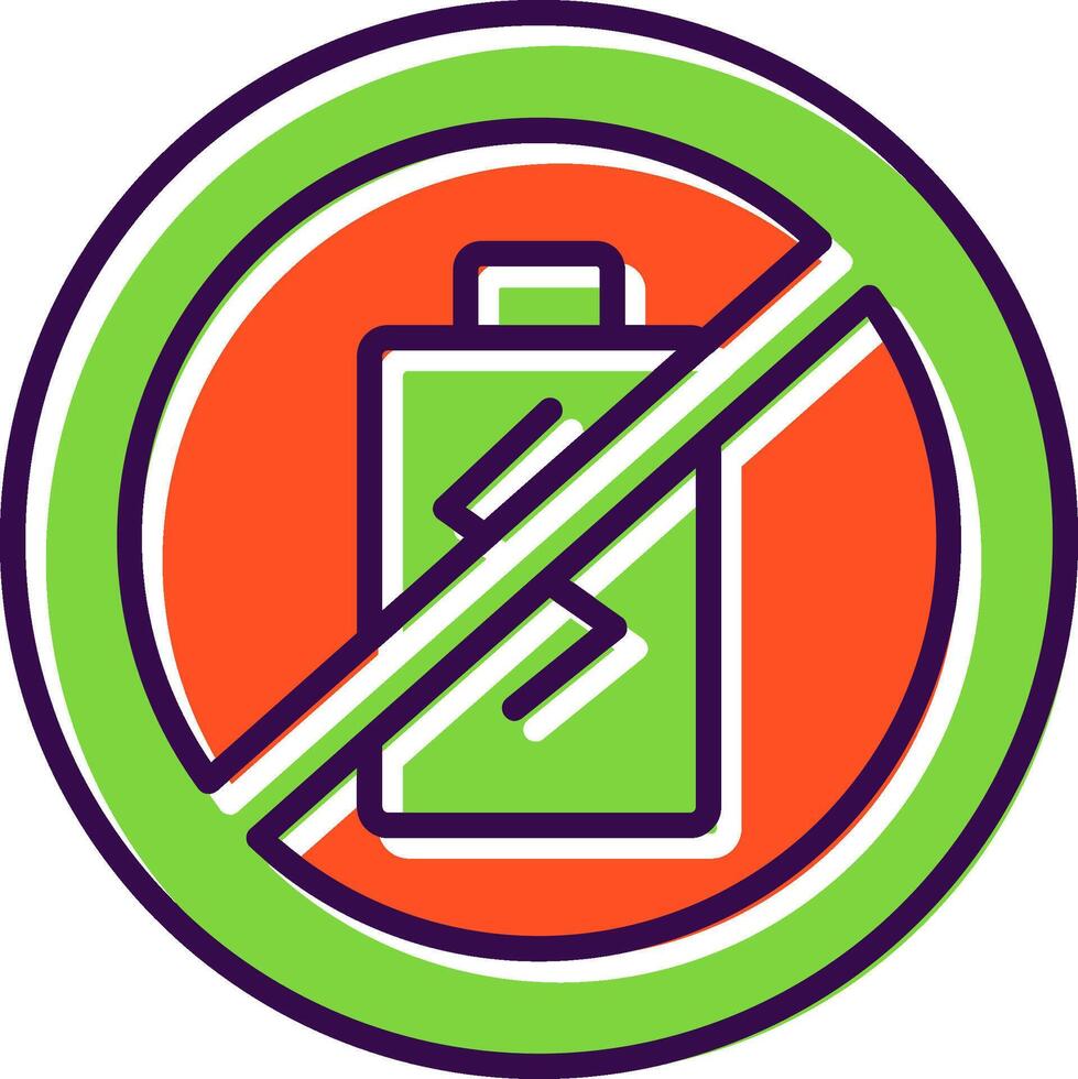 No Battery filled Design Icon vector