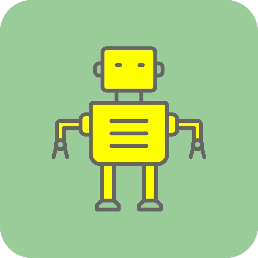 Robot Filled Yellow Icon vector