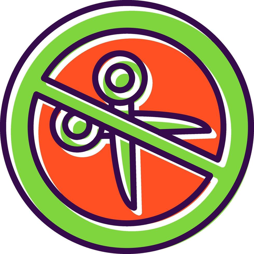 No Scissors filled Design Icon vector