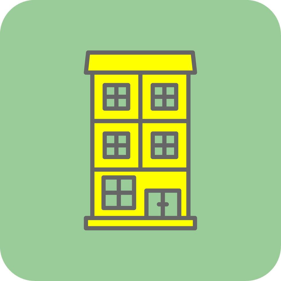 Appartment Filled Yellow Icon vector