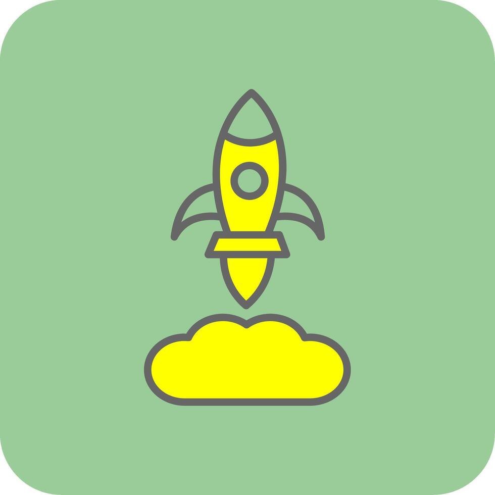Rocket Launch Filled Yellow Icon vector