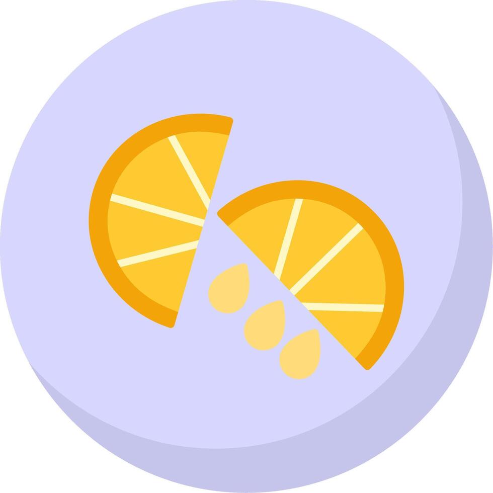 Lemon Slice Flat Bubble Icon vector