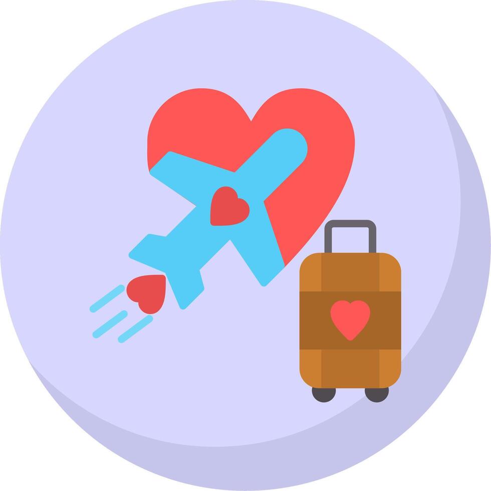 Honeymoon Flat Bubble Icon vector