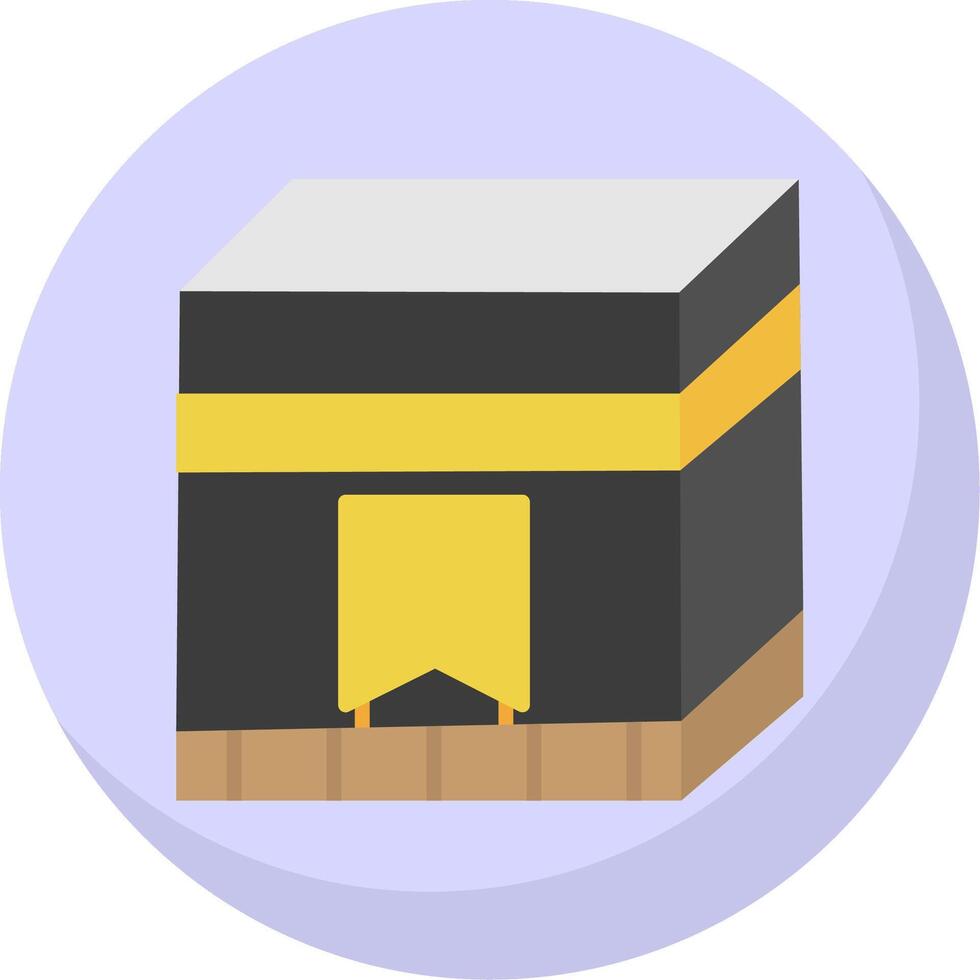 Kaaba Flat Bubble Icon vector
