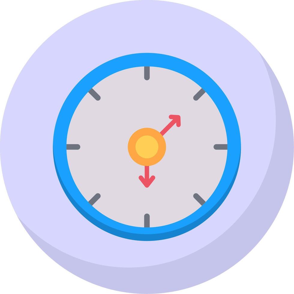 pared reloj plano burbuja icono vector