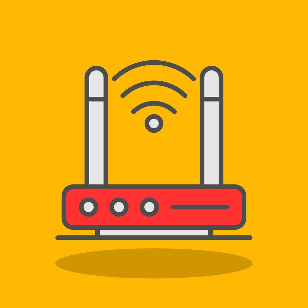 Wireless Modem Filled Shadow Icon vector