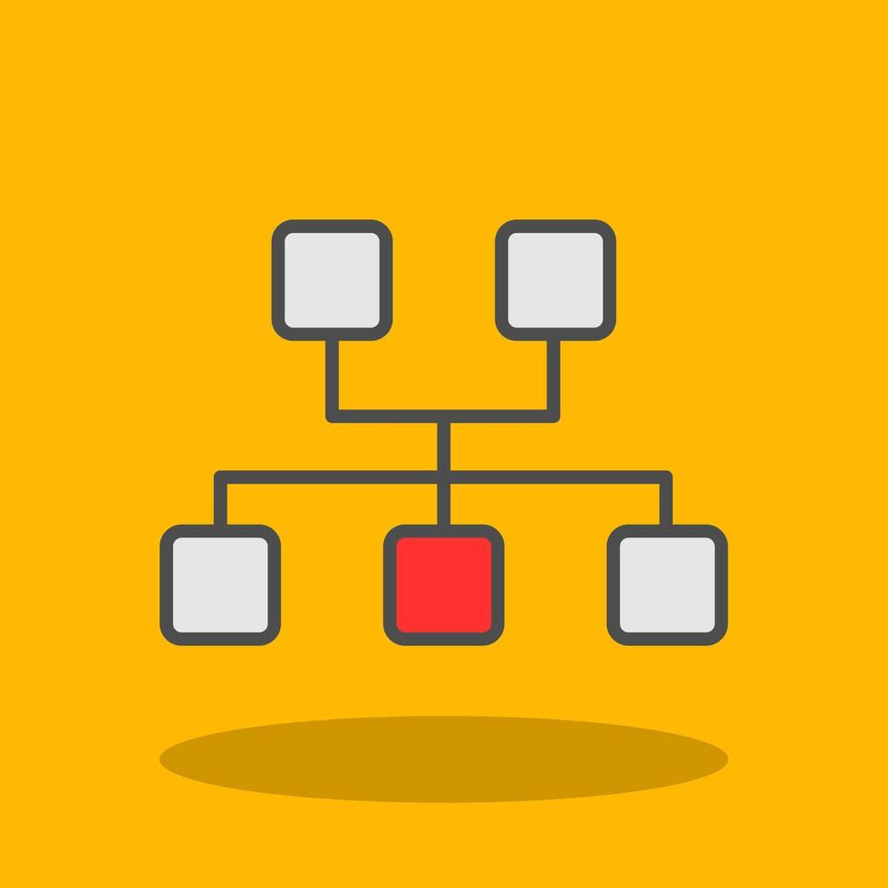 Sitemap Filled Shadow Icon vector