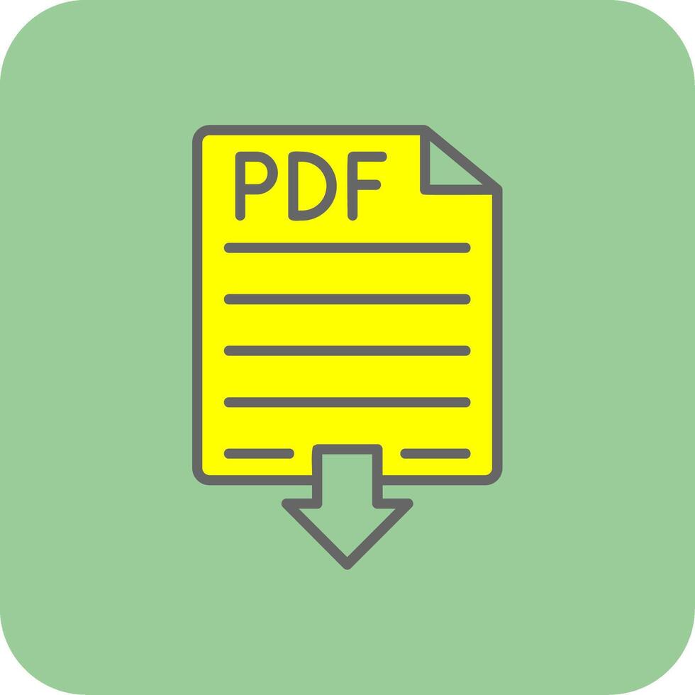 Pdf Filled Yellow Icon vector