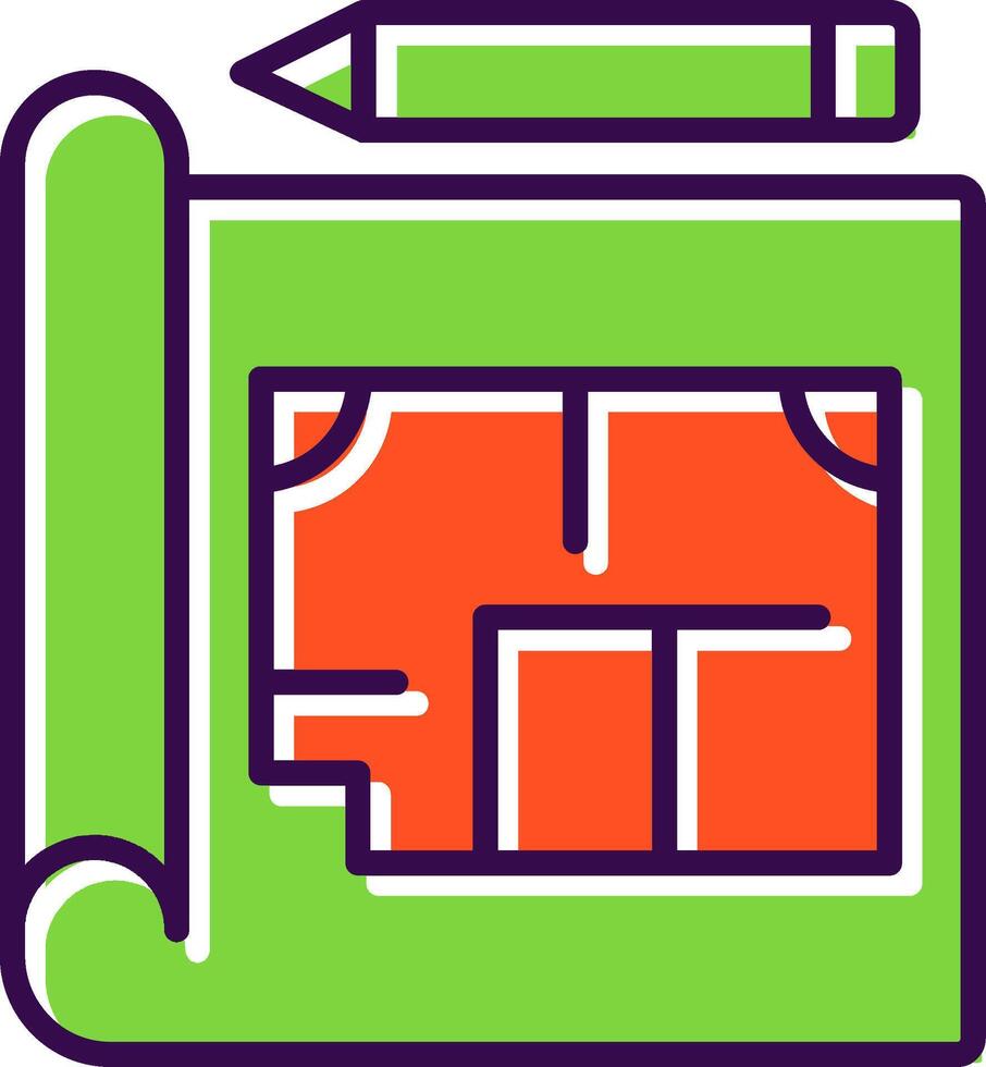 Blueprint filled Design Icon vector