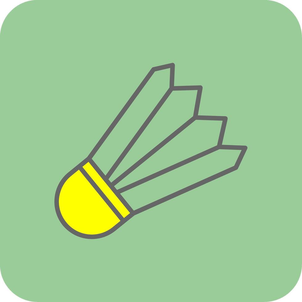 Shuttlecock Filled Yellow Icon vector