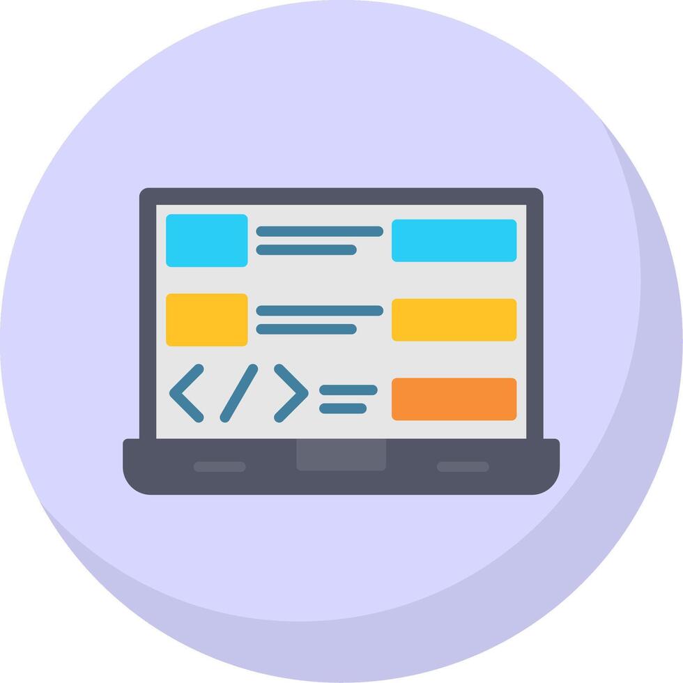 Coding Flat Bubble Icon vector