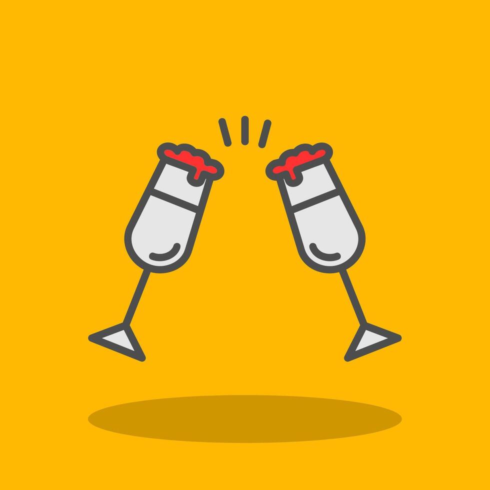 Cheers Filled Shadow Icon vector