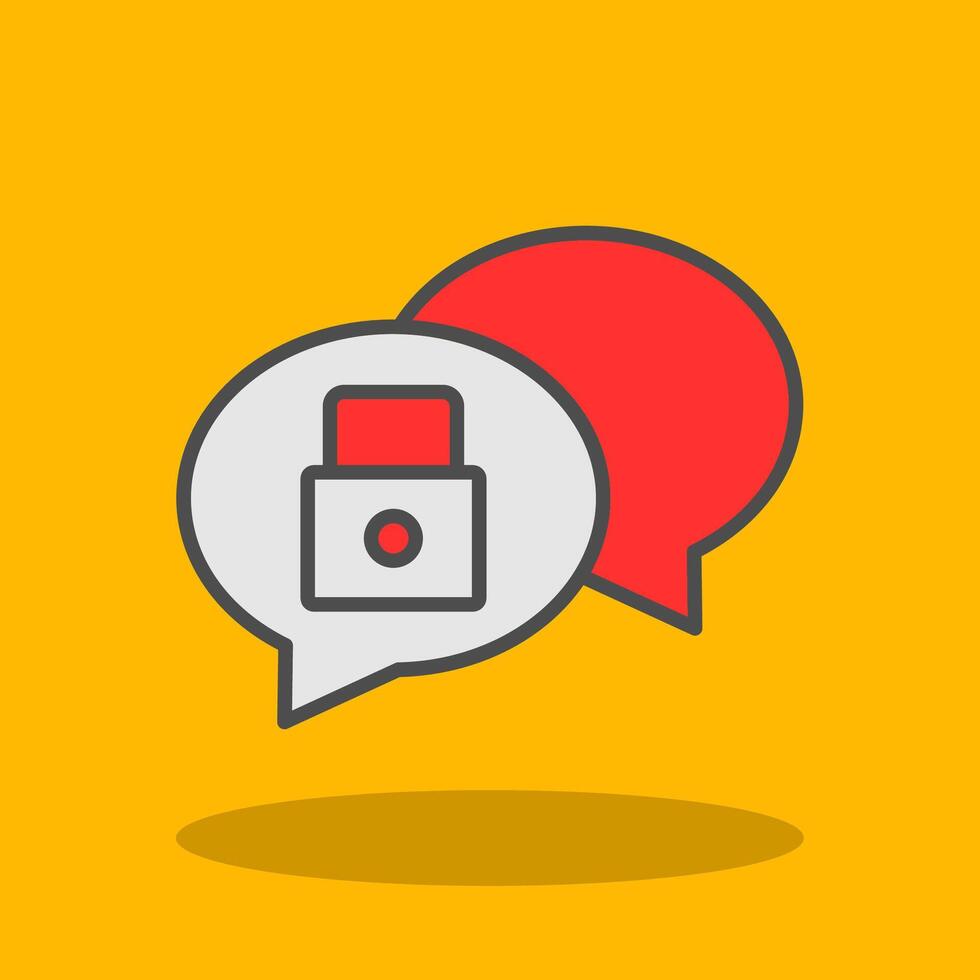 Chat Security Filled Shadow Icon vector
