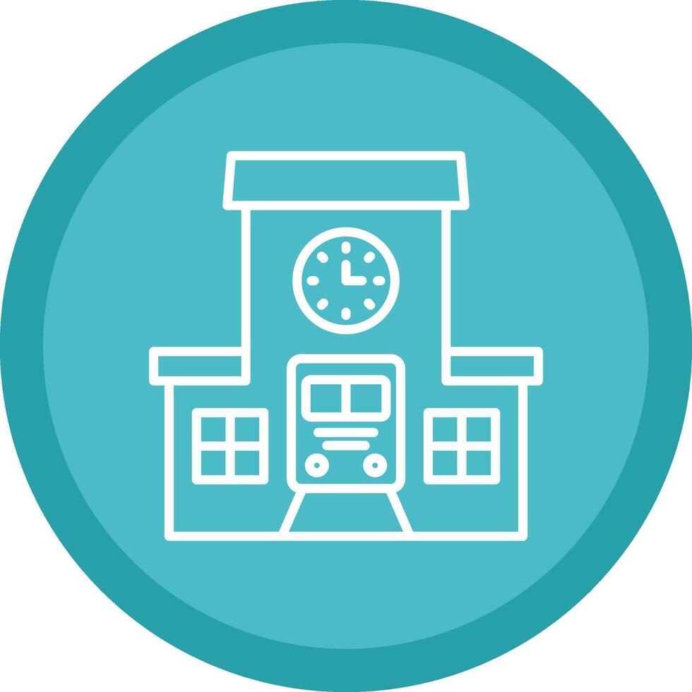 Train Station Line Multi Circle Icon vector