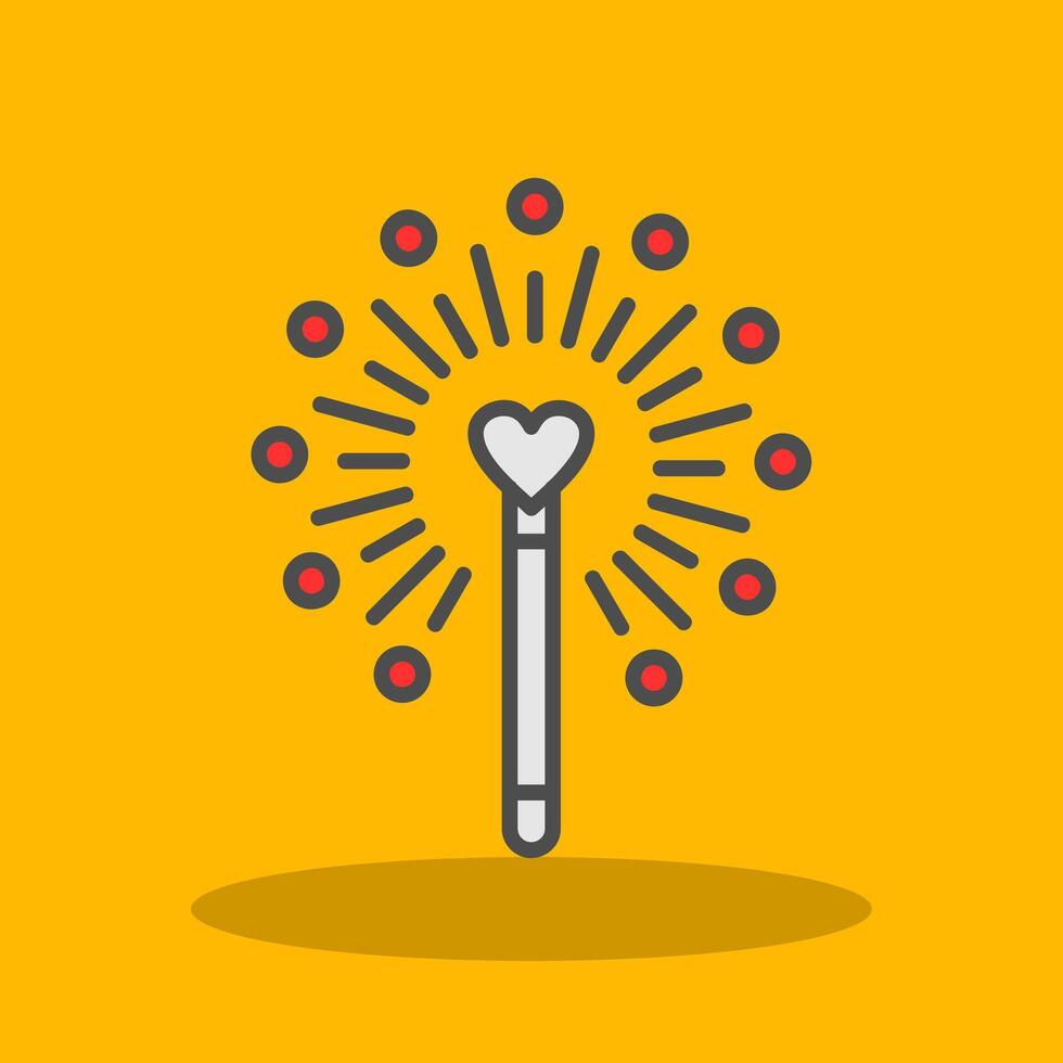 Magic Wand Filled Shadow Icon vector