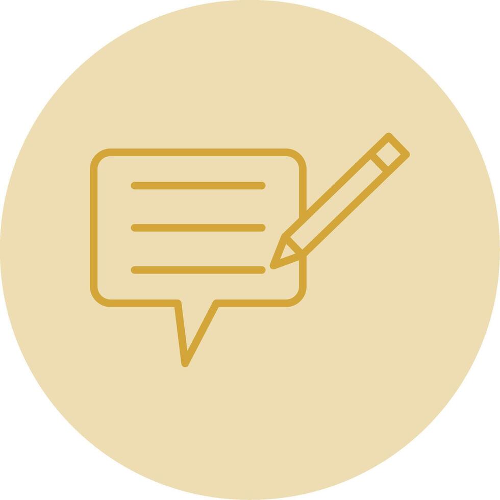 Blog Line Yellow Circle Icon vector