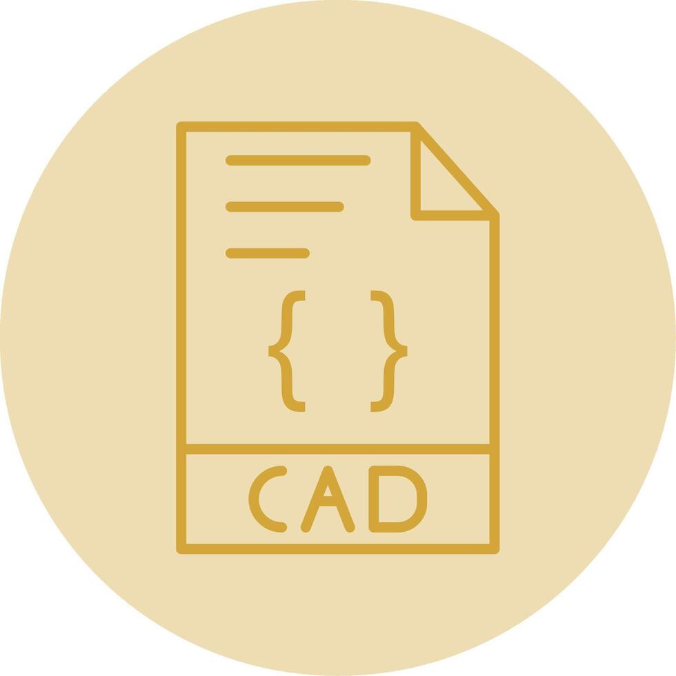 CAD Line Yellow Circle Icon vector