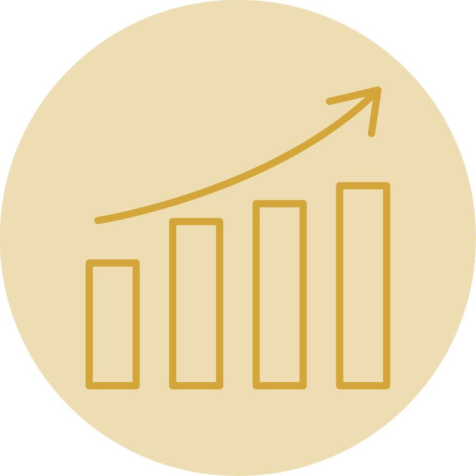 Growth Line Yellow Circle Icon vector