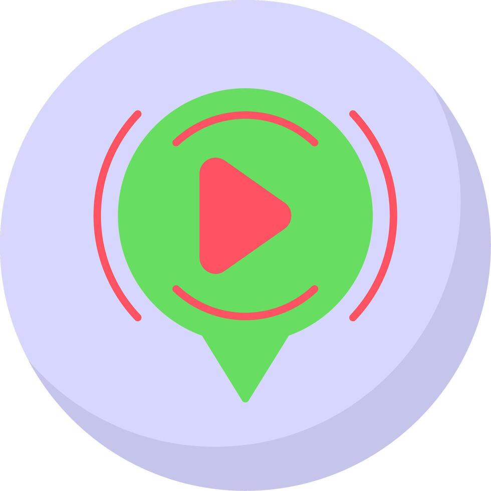Play Button Flat Bubble Icon vector
