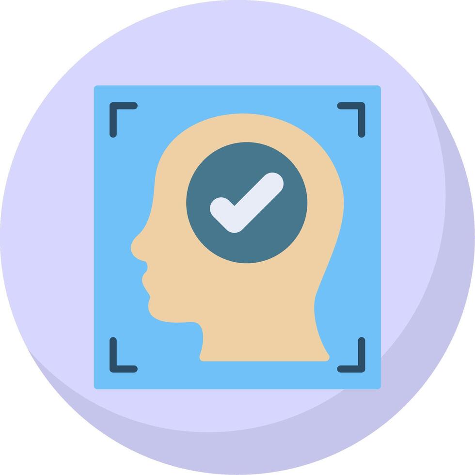 Face Recognition Flat Bubble Icon vector