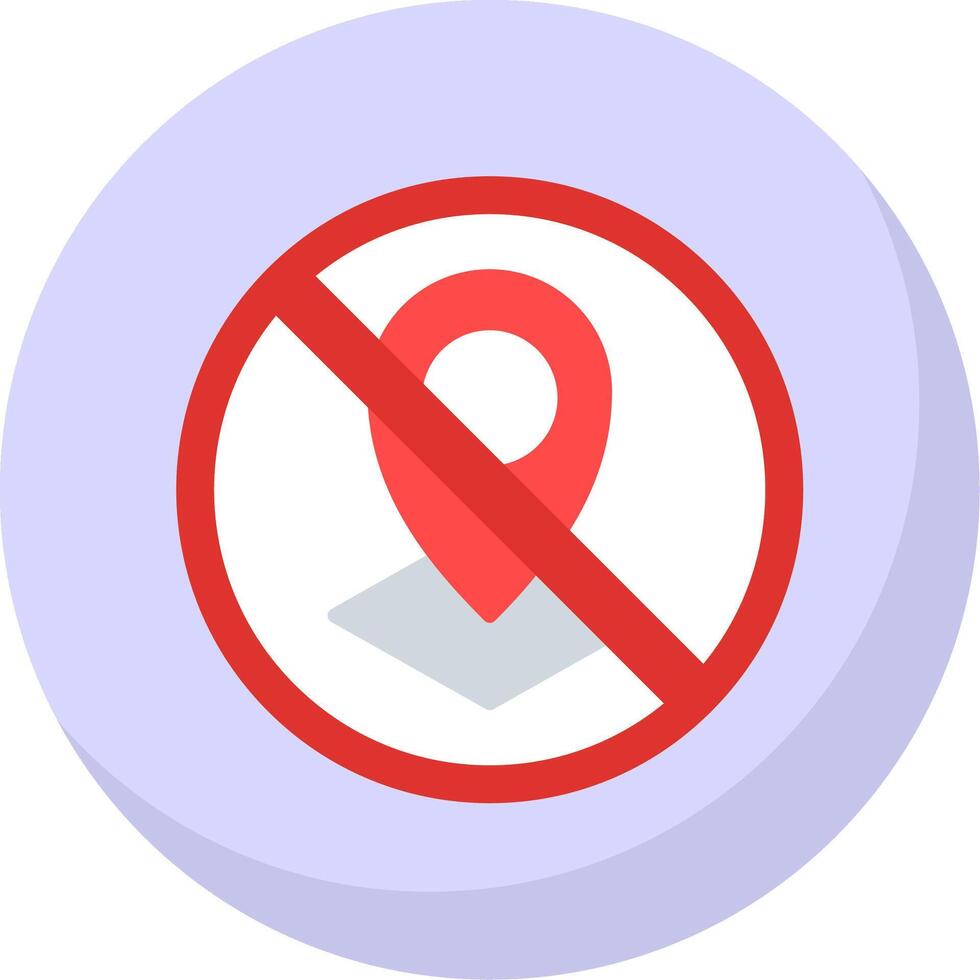 Prohibited Sign Flat Bubble Icon vector