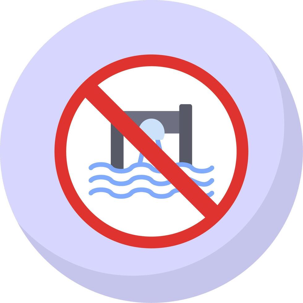 Prohibited Sign Flat Bubble Icon vector
