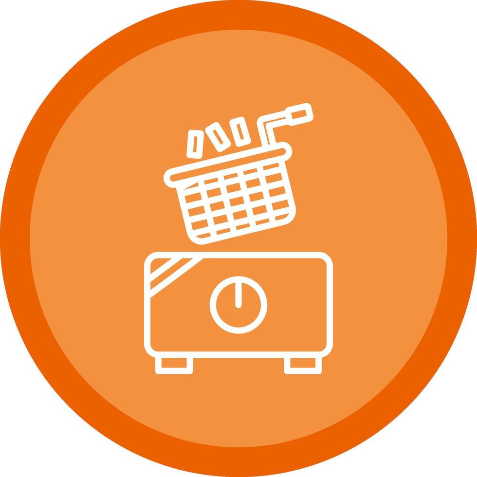 Electric Fryer Line Multi Circle Icon vector