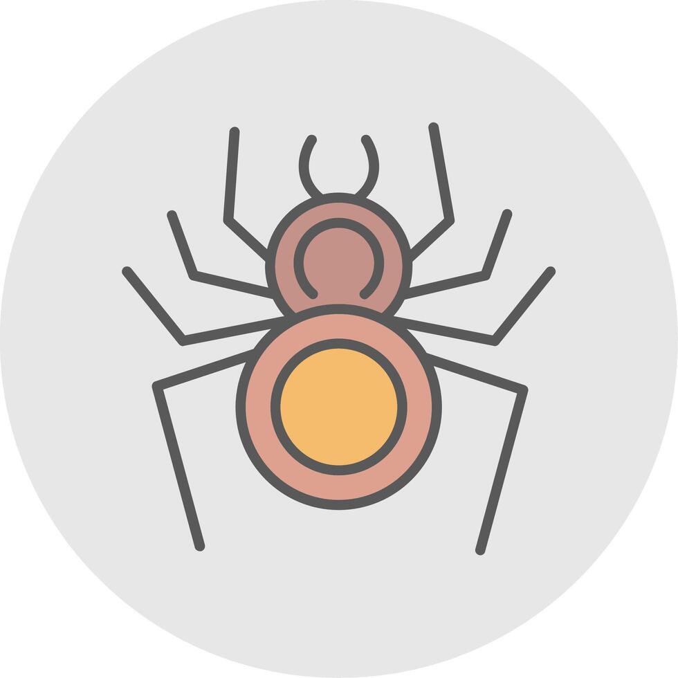 Spider Line Filled Light Icon vector