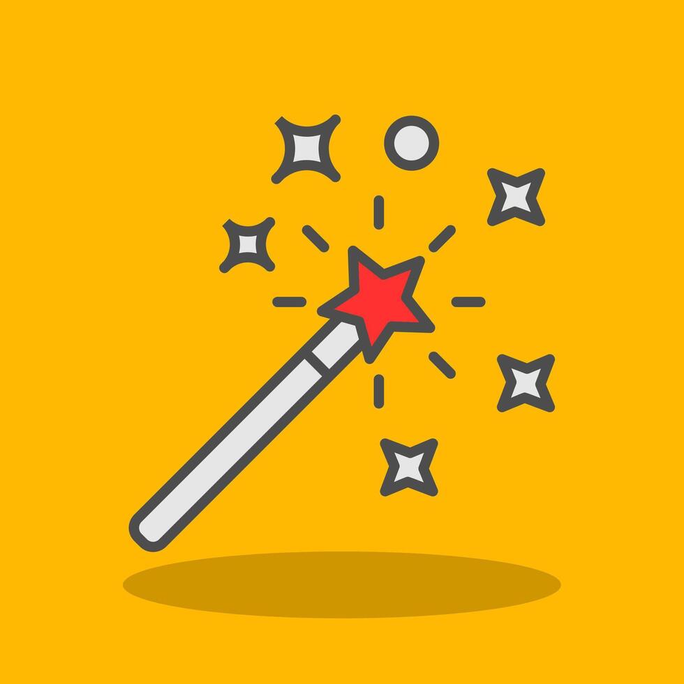 Magic Wand Filled Shadow Icon vector