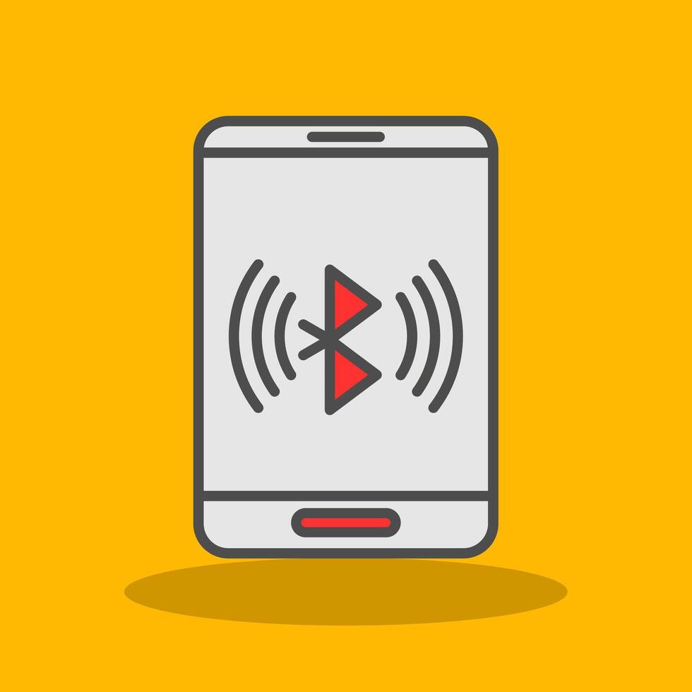 Bluetooth Filled Shadow Icon vector