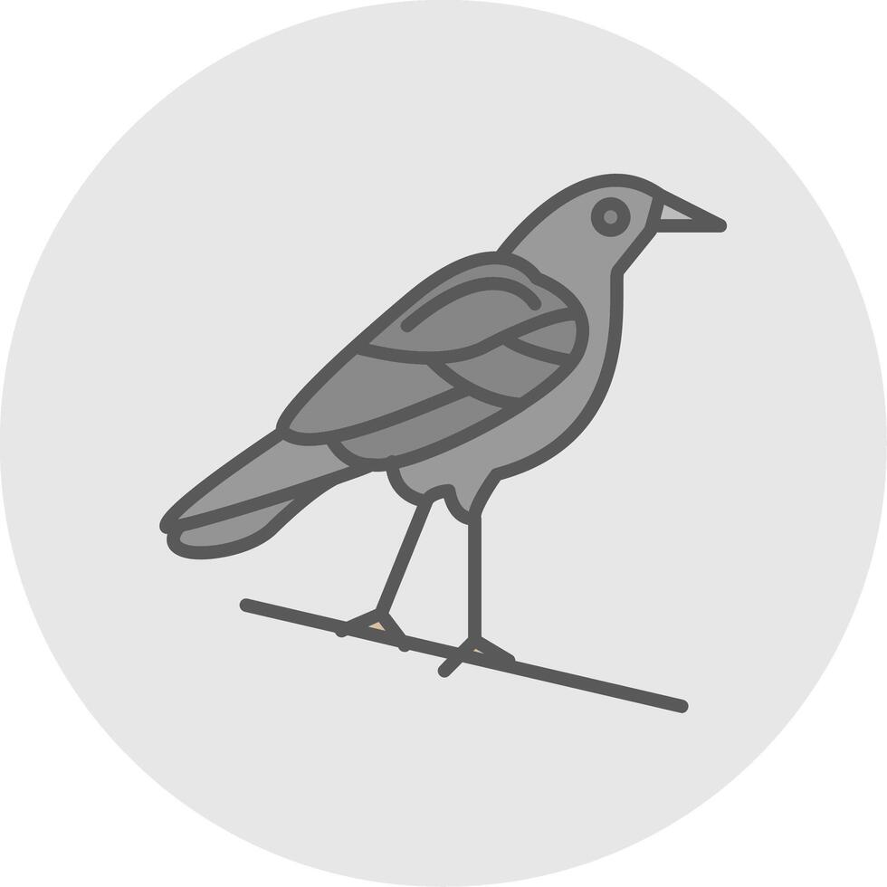 Crow Line Filled Light Icon vector