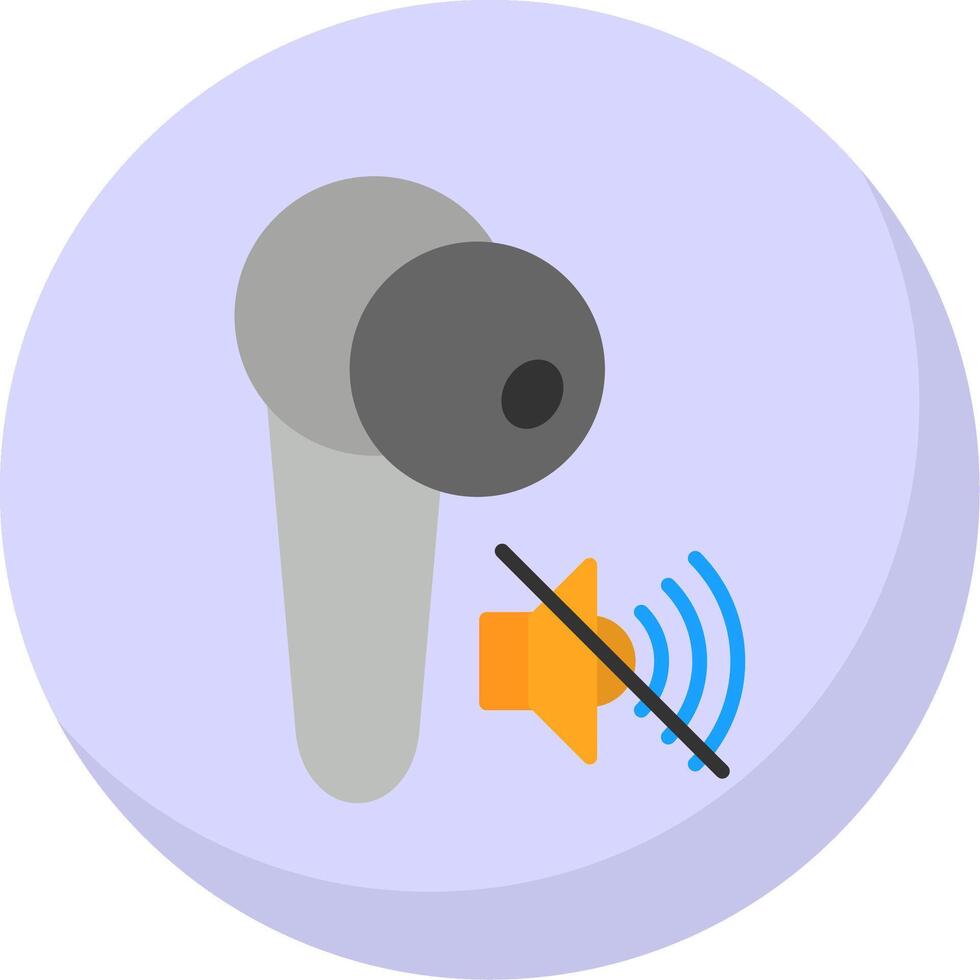 Earbud Flat Bubble Icon vector