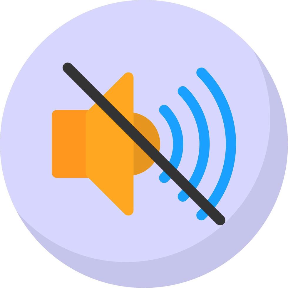 Mute Flat Bubble Icon vector