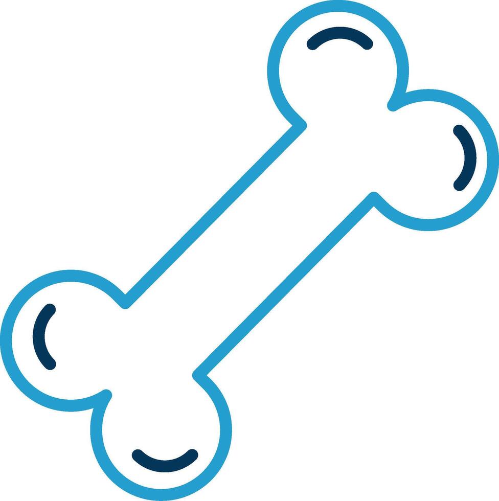 Bone Line Blue Two Color Icon vector