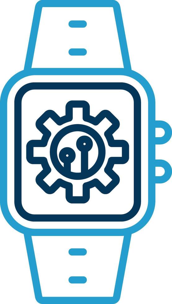 Settings Line Blue Two Color Icon vector