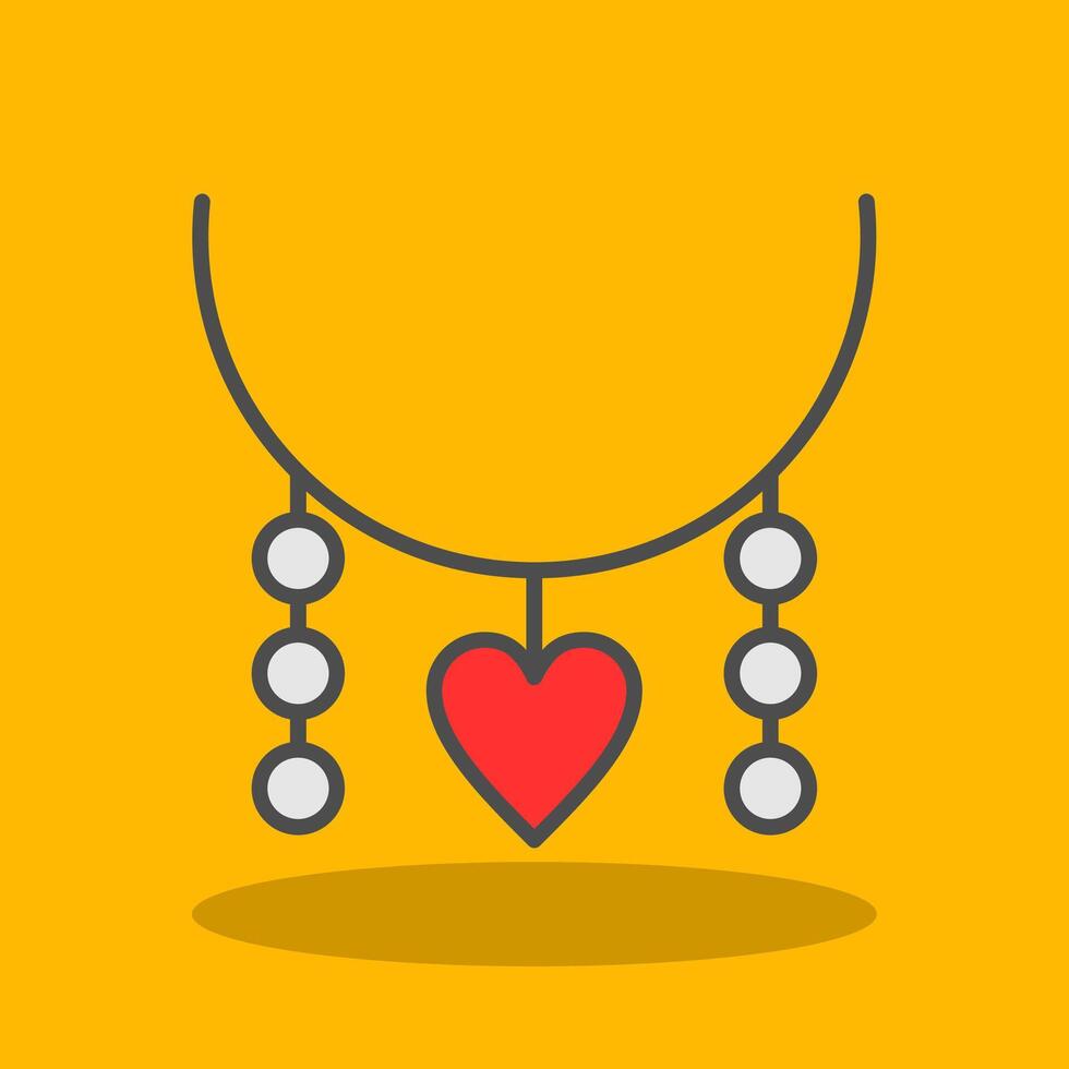 Necklace Filled Shadow Icon vector