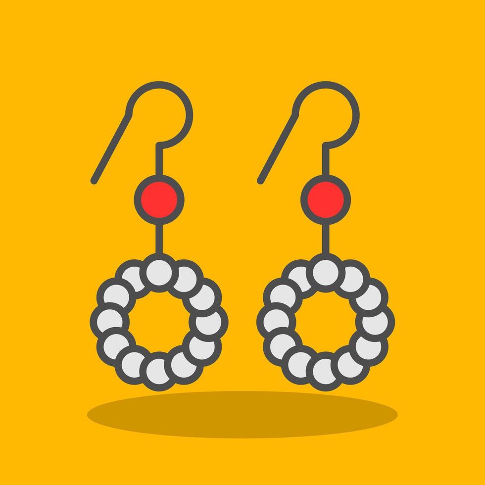 Earrings Filled Shadow Icon vector