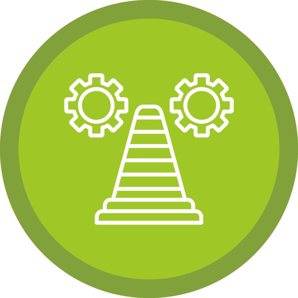 Traffic Cone Line Multi Circle Icon vector