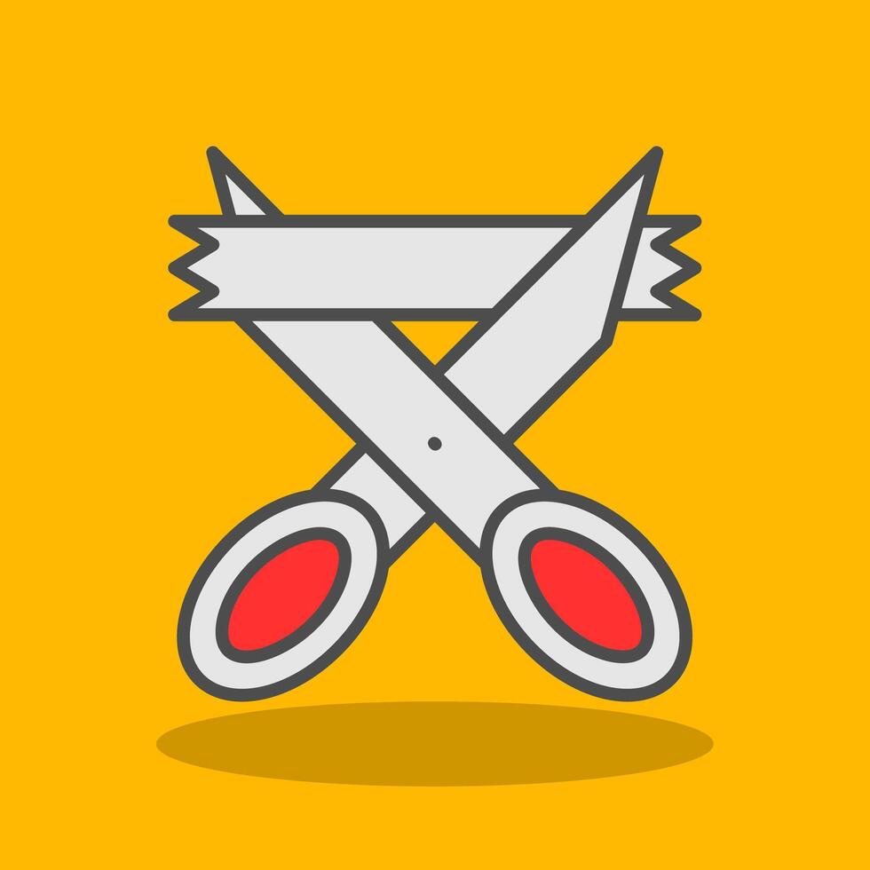 Scissors Filled Shadow Icon vector