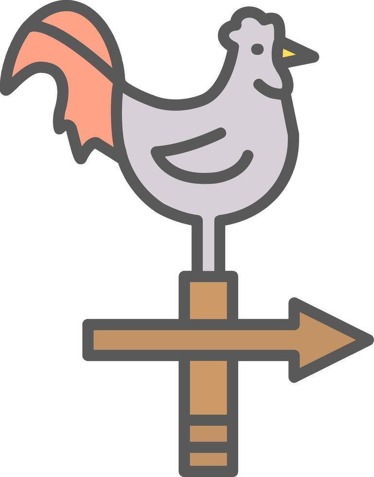 Chicken Line Filled Light Icon vector