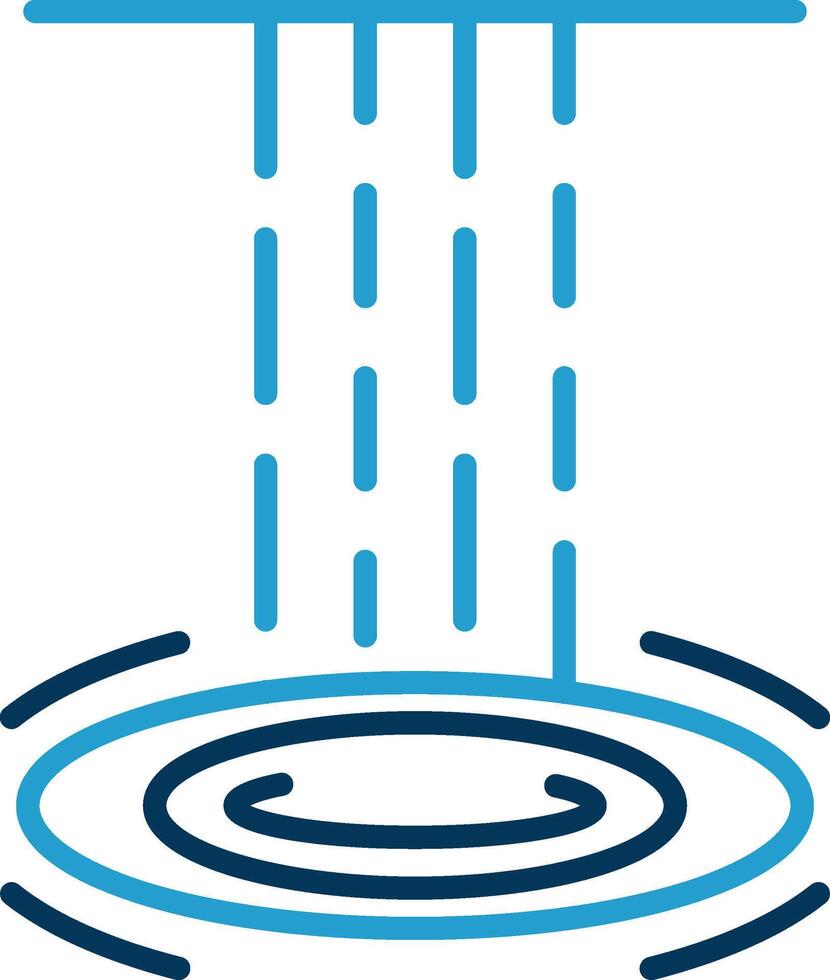 Waterfall Line Blue Two Color Icon vector
