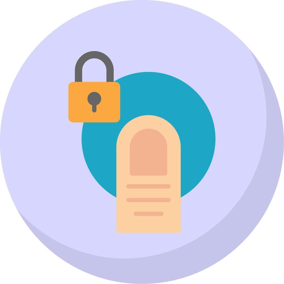 Touch Lock Flat Bubble Icon vector