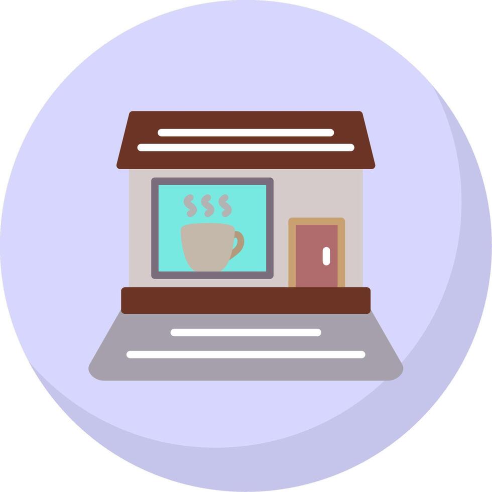 Coffee shop Flat Bubble Icon vector