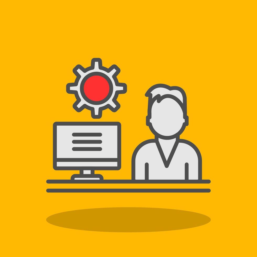 Admin Work Filled Shadow Icon vector