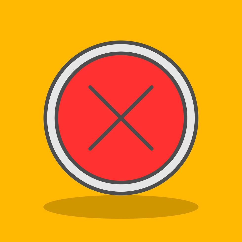 Cross Filled Shadow Icon vector