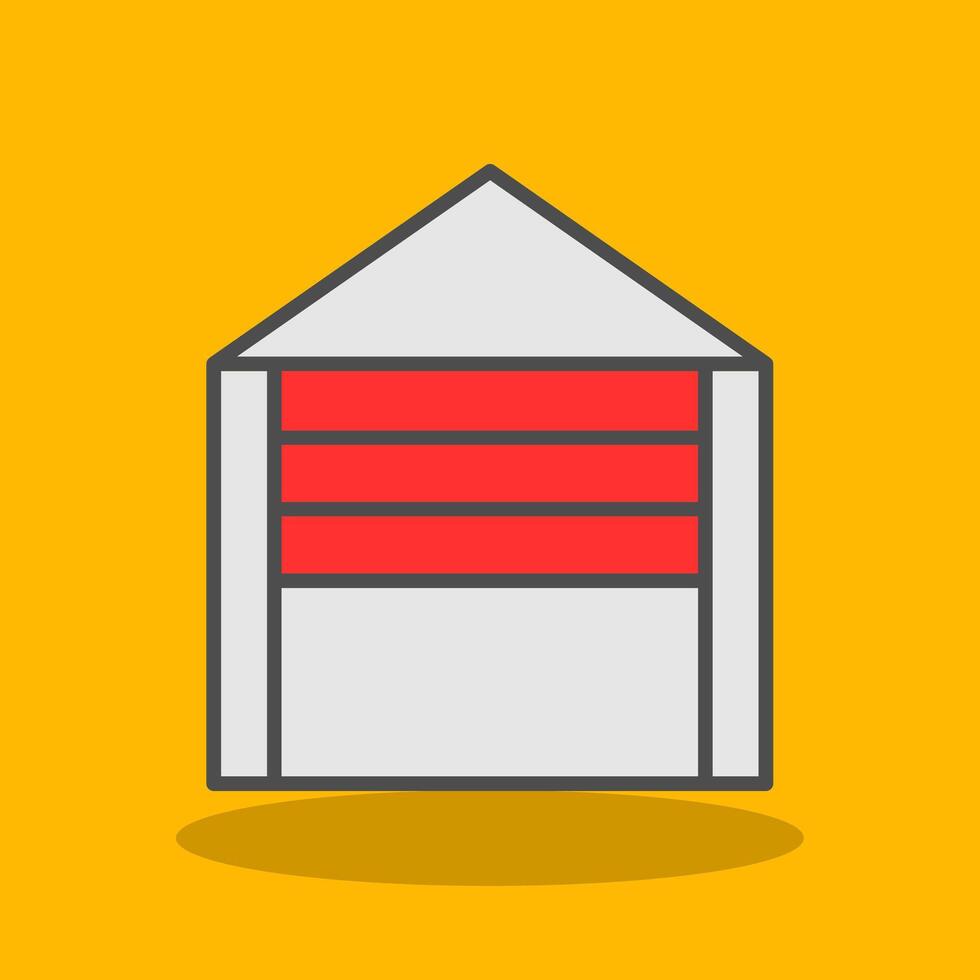 Garage Filled Shadow Icon vector