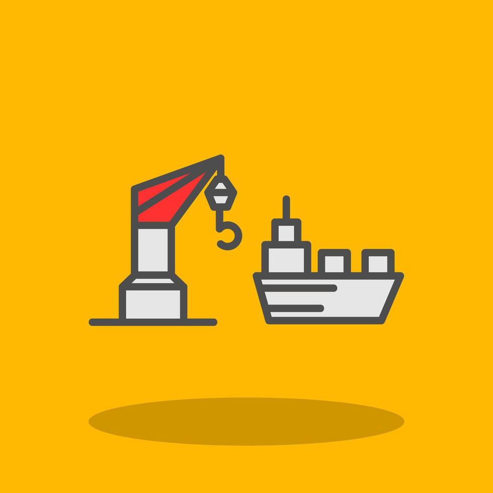 Harbor Filled Shadow Icon vector